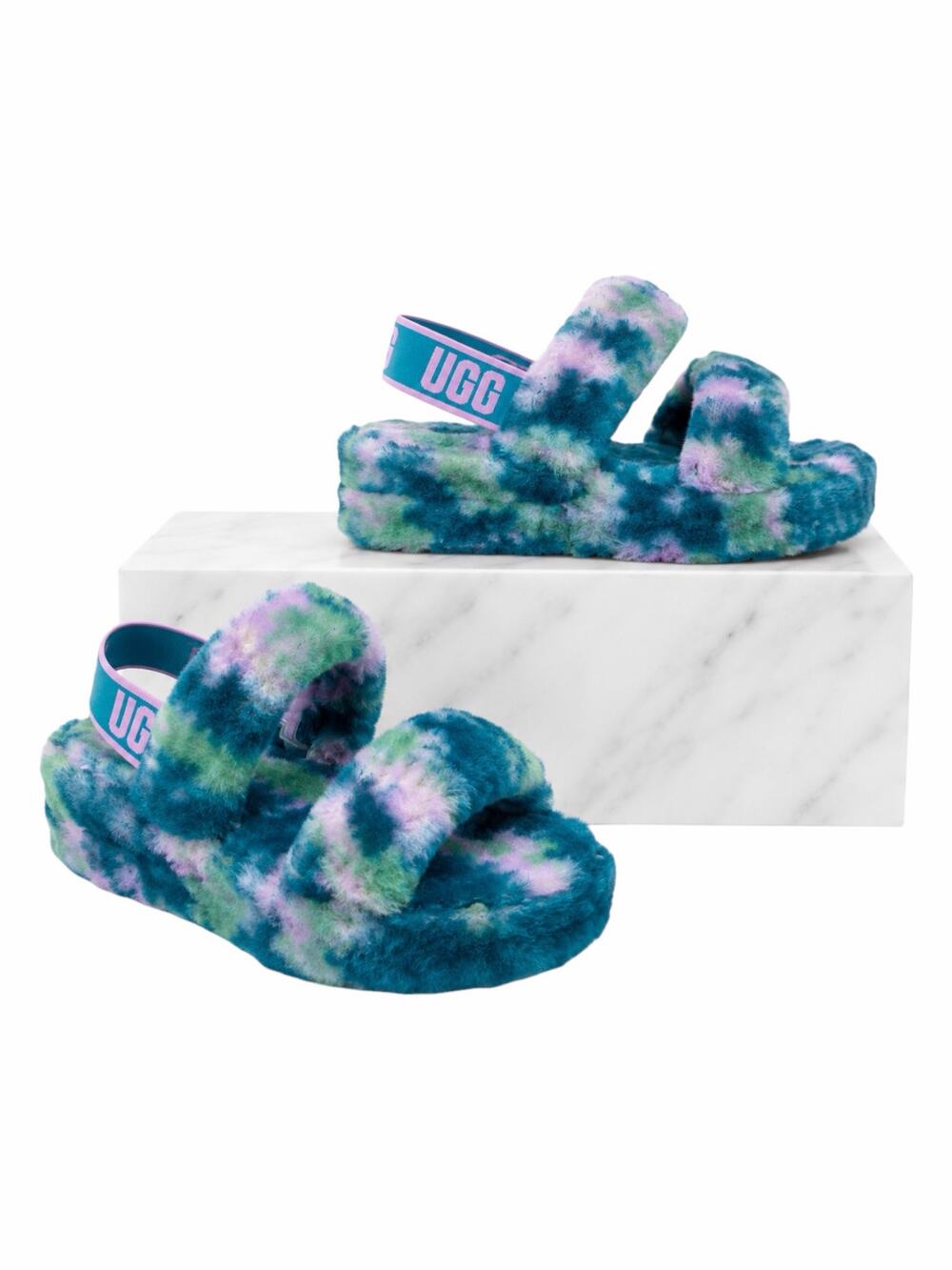 UGG Australia Oh Yeah Marble Sldie Sandals Turquoise Size 10